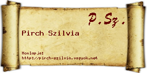 Pirch Szilvia névjegykártya